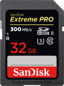 Карта памяти Sandisk 32GB Extreme PRO SDHC UHS-II 300MB/s
